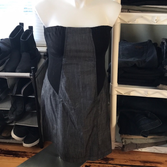 Calvin Klein black/gray strapless dress size 14